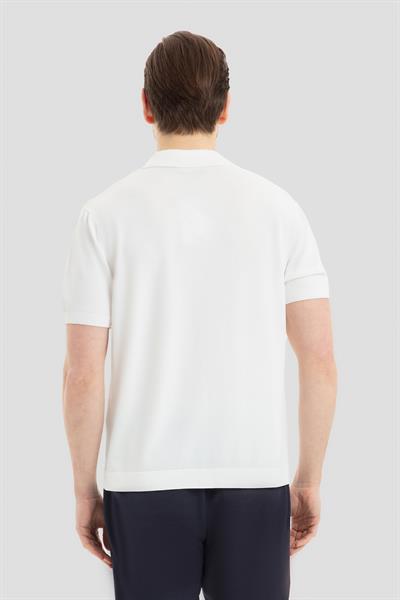Erkek Ekru Normal Kesim Regular Fit Viskon Dokuma Triko Polo Yaka Tişört