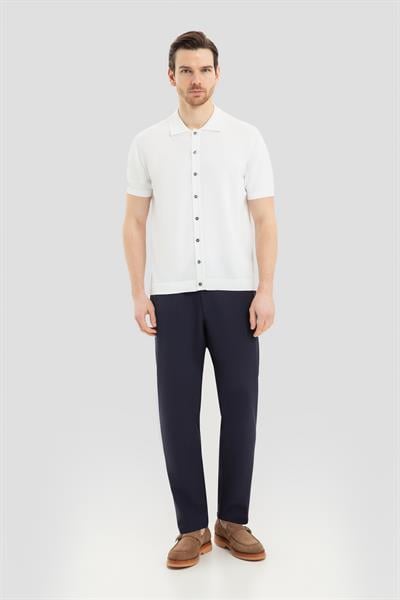 Erkek Ekru Normal Kesim Regular Fit Viskon Dokuma Triko Polo Yaka Tişört