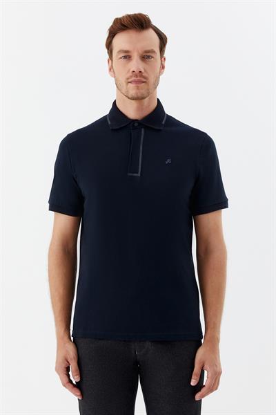 Lacivert %100 Pamuk Pike Polo Yaka Erkek T-Shirt