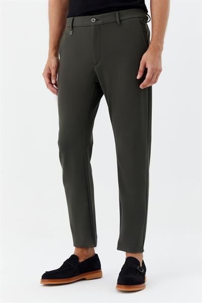 Erkek Petrol Normal Kesim Regular Fit Dokuma Yan Cep Normal Bel Pantolon
