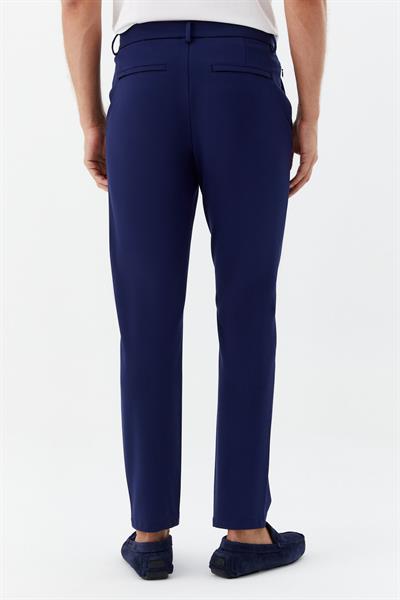 Regular Fit Fermuar Detaylı Erkek Pantolon Koyu Lacivert
