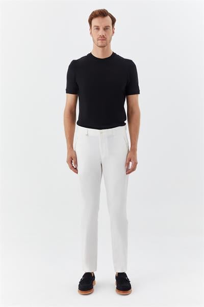 Regular Fit Klasik Erkek Pantolon Beyaz