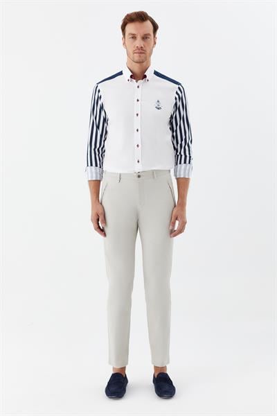 Erkek Taş Normal Kesim Regular Fit Dokuma Yan Cep Normal Bel Klasik Pantolon