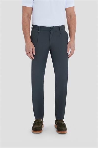 Regular Fit Pileli Erkek Chino Pantolon Koyu Haki