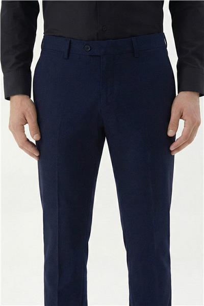 Lacivert Yan Cepli Regular Fit Pantolon