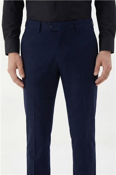 Lacivert Yan Cepli Regular Fit Pantolon