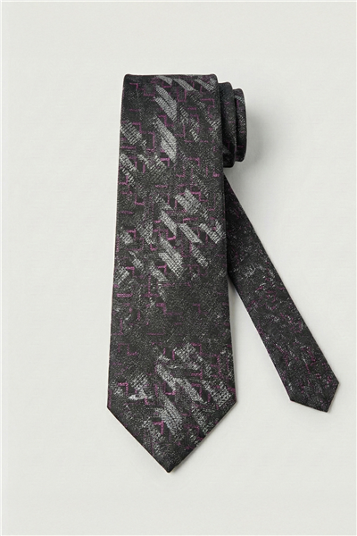 Sabri Özel Mor %100 Mikrofiber Erkek Kravat