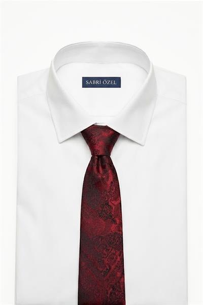 Sabri Özel Kırmızı %100 Mikrofiber Erkek Kravat