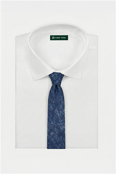 Sabri Özel Mavi %100 Mikrofiber Erkek Kravat