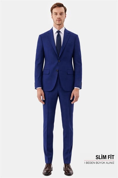 Saks Slim Fit Normal Bel 6 Drop Mono Yaka Takım Elbise