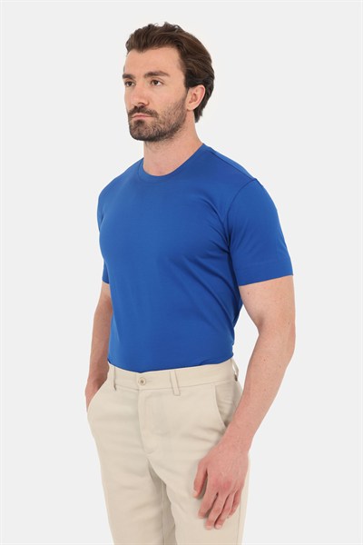 Saks %100 Pamuk Regular Fit Bisiklet Yaka Basic T-shirt