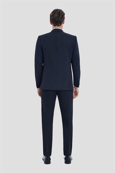 Sivri Yaka Erkek Smokin Takım Elbise Siyah