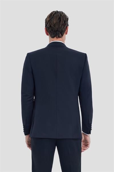 Sivri Yaka Erkek Smokin Takım Elbise Siyah