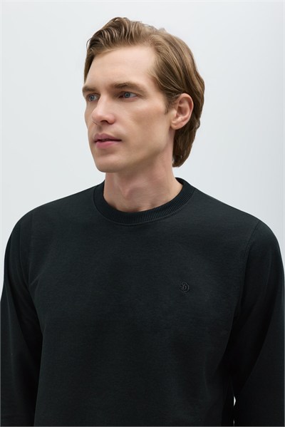 Siyah Basic Erkek Sweatshirt