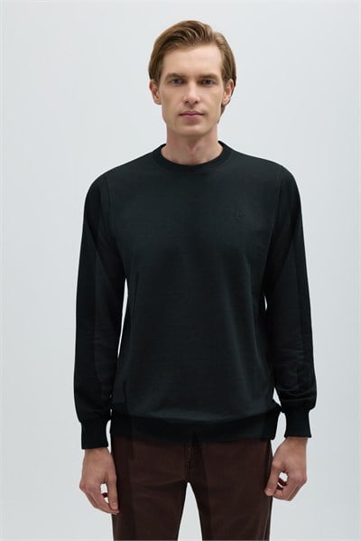 Siyah Basic Erkek Sweatshirt