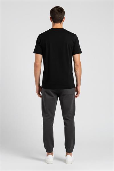 Giotelli Siyah Oversize Fit %100 Pamuk Baskılı Bisiklet Yaka Erkek Tişört