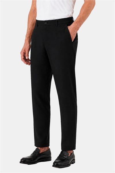 Siyah Slim Fit Standart Kesim Klasik Kumaş Pantolon
