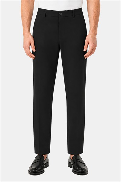 Siyah Slim Fit Standart Kesim Klasik Kumaş Pantolon