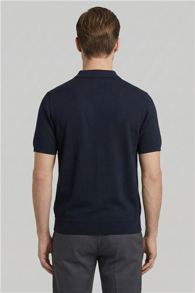 Giotelli Siyah Regular Fit %100 Pamuk Fermuarlı Polo Yaka Erkek Tişört