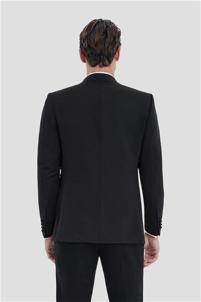 Erkek Siyah Regular Fit Şal Yaka 6 Drop Smokin Takım Elbise