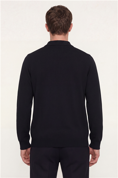 Siyah SABRİ ÖZEL FERMUAR YAKA KAZAK