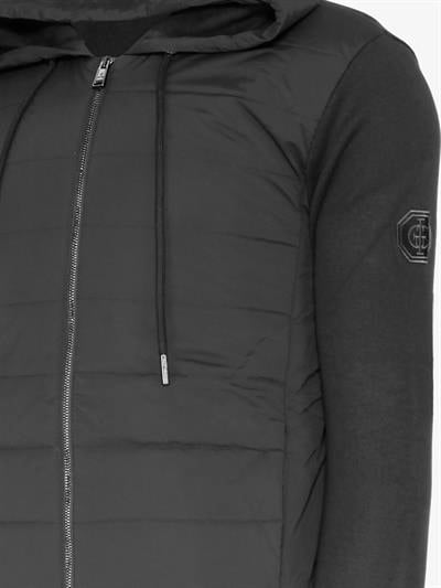 Giotelli Siyah Regular Fit Pamuk Karışımlı Kapüşonlu Erkek Eşofman Takımı