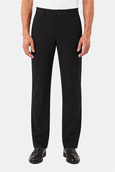 Siyah Yanı Lastikli Köprülü Kemerli Slim Fit Jogger Pantolon