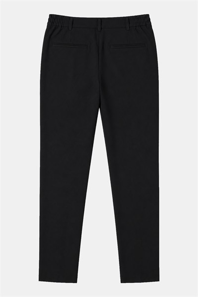 Siyah Yanı Lastikli Köprülü Kemerli Slim Fit Jogger Pantolon