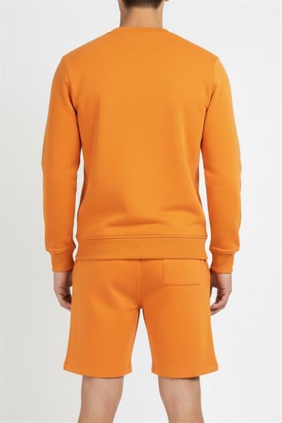 Giotelli Turuncu Regular Fit Pamuk Karışımlı Bisiklet Yaka Şortlu Erkek Eşofman Takımı