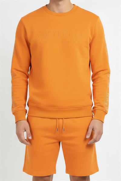 Giotelli Turuncu Regular Fit Pamuk Karışımlı Bisiklet Yaka Şortlu Erkek Eşofman Takımı