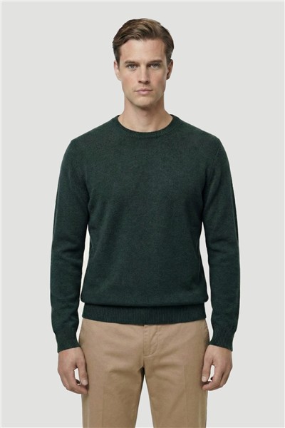 Nefti Standart Fit Yün Karışımlı Bisiklet Yaka Düz Erkek Triko Kazak