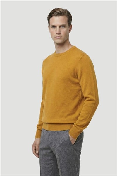 Safran Standart Fit Yün Karışımlı Bisiklet Yaka Düz Erkek Triko Kazak