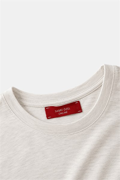 Sütlü Kahve %100 Pamuk Bisiklet Yaka Düz Renk Basic T-Shirt