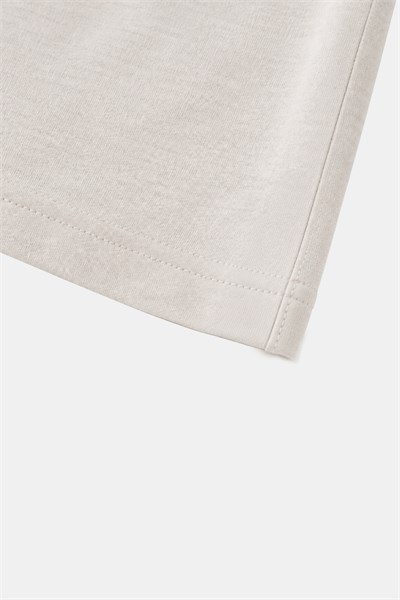 Sütlü Kahve %100 Pamuk Bisiklet Yaka Düz Renk Basic T-Shirt