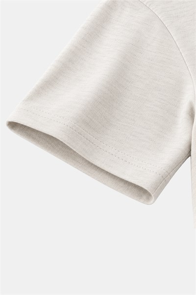 Sütlü Kahve %100 Pamuk Bisiklet Yaka Düz Renk Basic T-Shirt