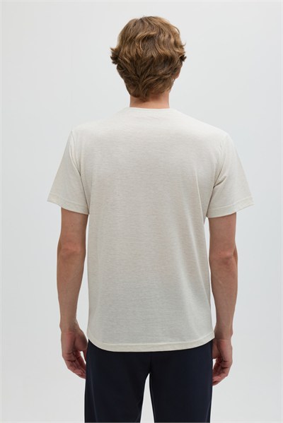 Sütlü Kahve %100 Pamuk Bisiklet Yaka Düz Renk Basic T-Shirt
