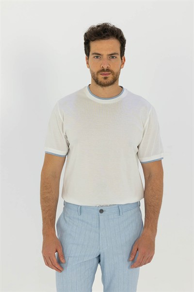 T-SHIRT Optik Beyaz-Mavi