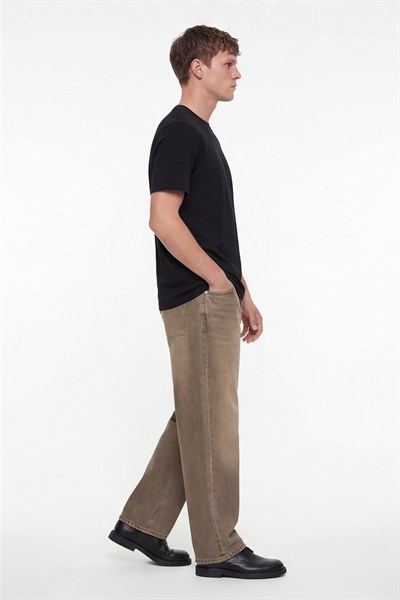 Erkek Siyah Normal Kesim Regular Fit %100 Pamuk Dokuma Bisiklet Yaka Basic T-Shirt