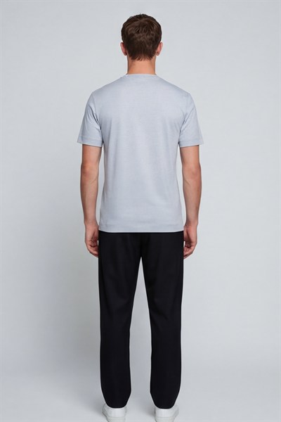 Erkek Soft Mavi Normal Kesim Regular Fit %100 Pamuk Bisiklet Yaka Basic Tişört