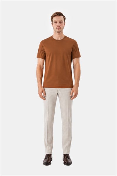 Tarçın %100 Pamuk Regular Fit Bisiklet Yaka Basic T-shirt