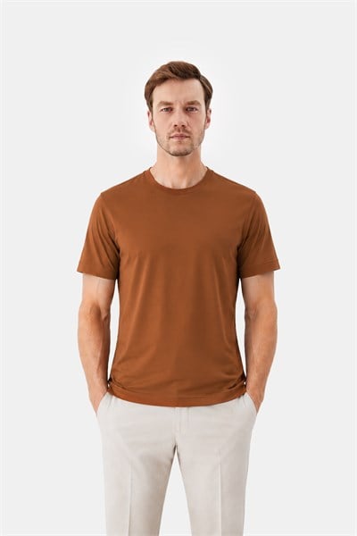 Tarçın %100 Pamuk Regular Fit Bisiklet Yaka Basic T-shirt