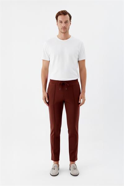 Giotelli Erkek Tarçın Dar Kesim Slim Fit Yan Cep Bel Lastikli Jogger Pantolon
