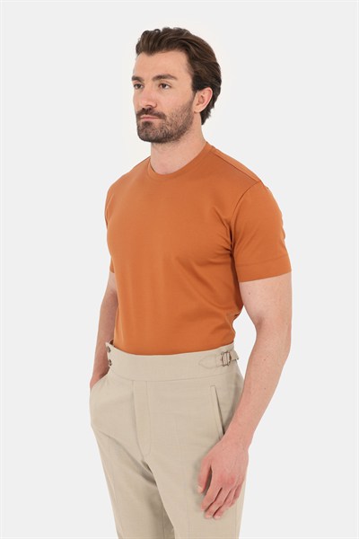 Tarçın %100 Pamuk Regular Fit Bisiklet Yaka Basic T-shirt