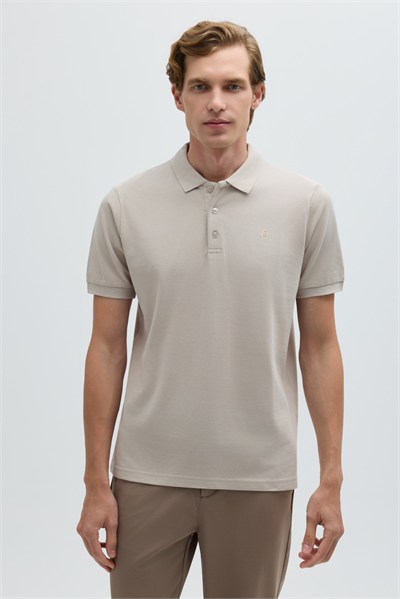 Taş %100 Pamuk Regular Fit Klasik Polo Yaka T-shirt