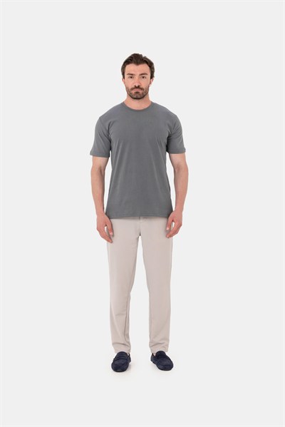 Taş Dokulu Arka Lastikli Köprü Kemerli Bağcıklı Slim Fit Jogger Pantolon
