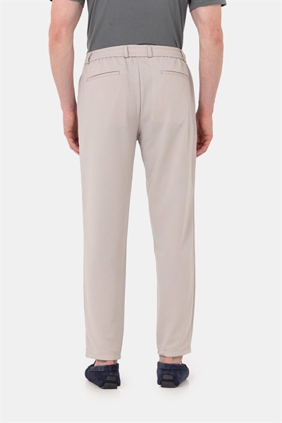 Taş Dokulu Arka Lastikli Köprü Kemerli Bağcıklı Slim Fit Jogger Pantolon