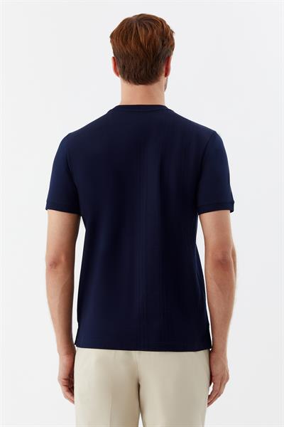 Triko Bisiklet Yaka Erkek T-Shirt Lacivert