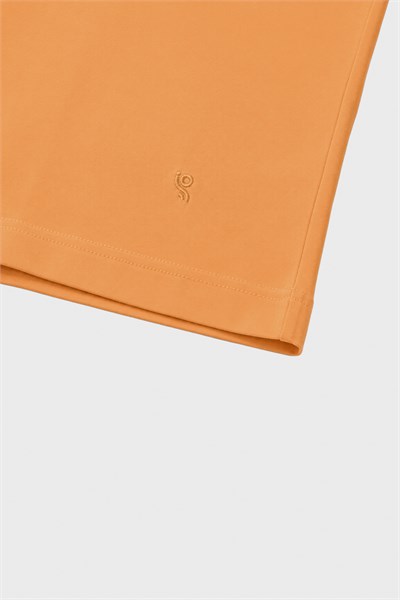 Turuncu %100 Pamuk Regular Fit Bisiklet Yaka Basic T-shirt