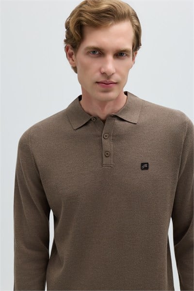 Vizon Regular Fit Pamuklu Polo Yaka Triko Kazak