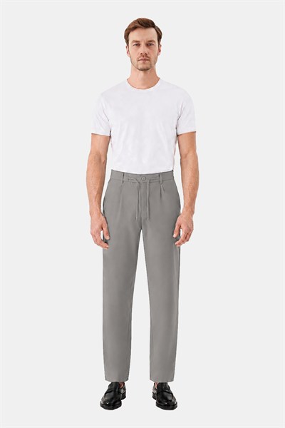 Vizon Slim Fit Bel Bağcıklı Paraşüt Pantolon